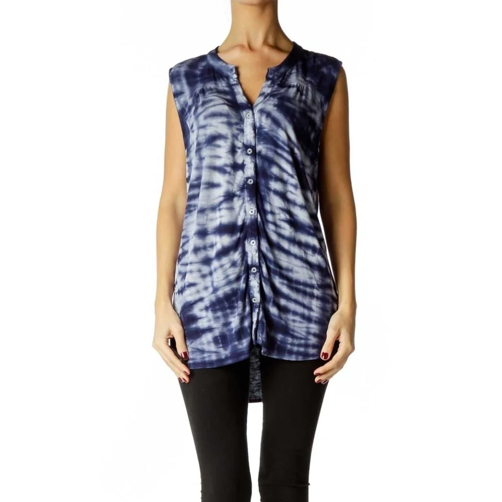 Max Jeans Blue Tie Dye Soft Sleeveless Top - Picture 1 of 4